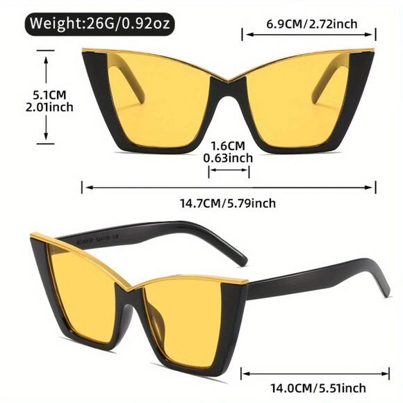 WOMEN LEOPARD VINTAGE CAT EYE SUNGLASSES - Picture 2 of 2